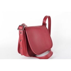 Glovetanned Saddle Leather Deep Coral Flap Shoulder Crossbody Bag